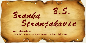 Branka Stranjaković vizit kartica